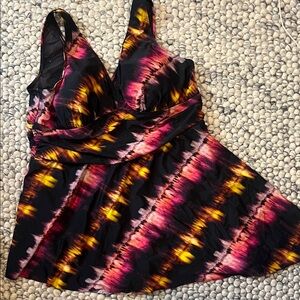 Torrid Size 2 Multicolor Tie-Dye One Piece Swimsuit